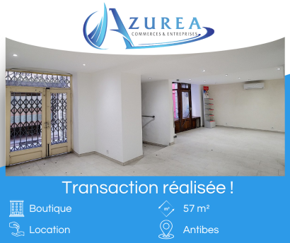 Location d'une boutique de 57 m² située sur la rue James Close à Antibes